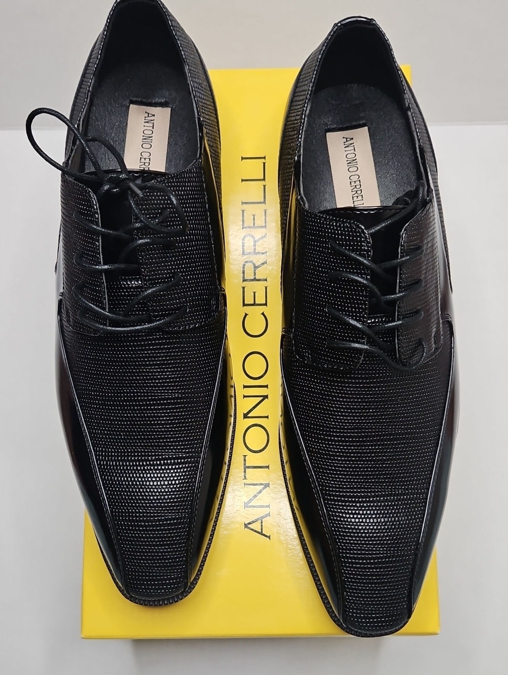 Antonio Cerrelli Men's Black Dress Oxfords
